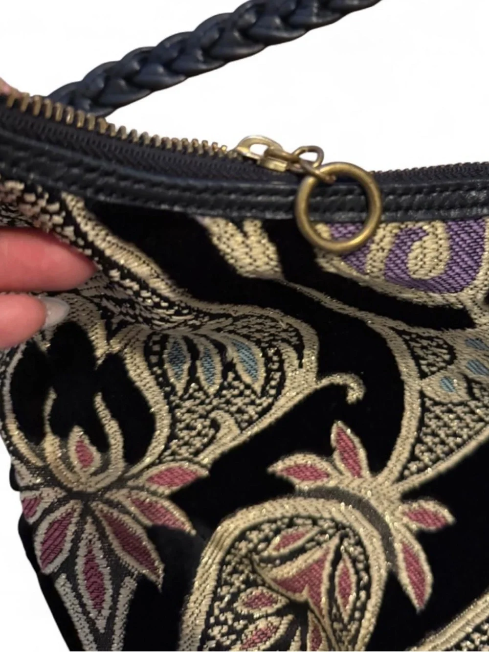 Vintage Maxximum Paisley Velvet Tapesty Handbag